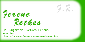 ferenc retkes business card